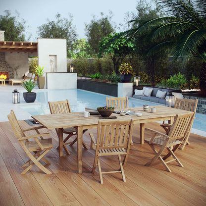 Modway Furniture Marina 7 Piece Outdoor Patio Teak Dining Set by Modway – EEI-3280-NAT-SET