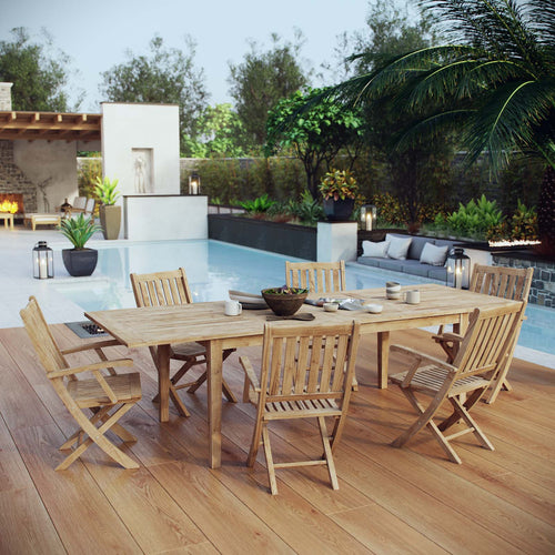 Modway Furniture Marina 7 Piece Outdoor Patio Teak Dining Set by Modway – EEI-3280-NAT-SET
