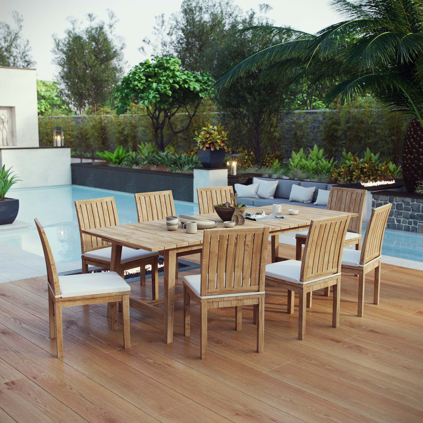 Modway Furniture Marina 9 Piece Outdoor Patio Teak Dining Set by Modway – EEI-3311