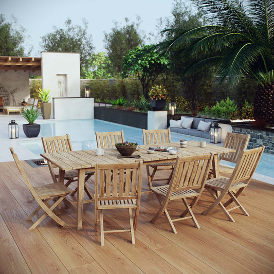 Modway Furniture Marina 9 Piece Outdoor Patio Teak Dining Set by Modway – EEI-3313