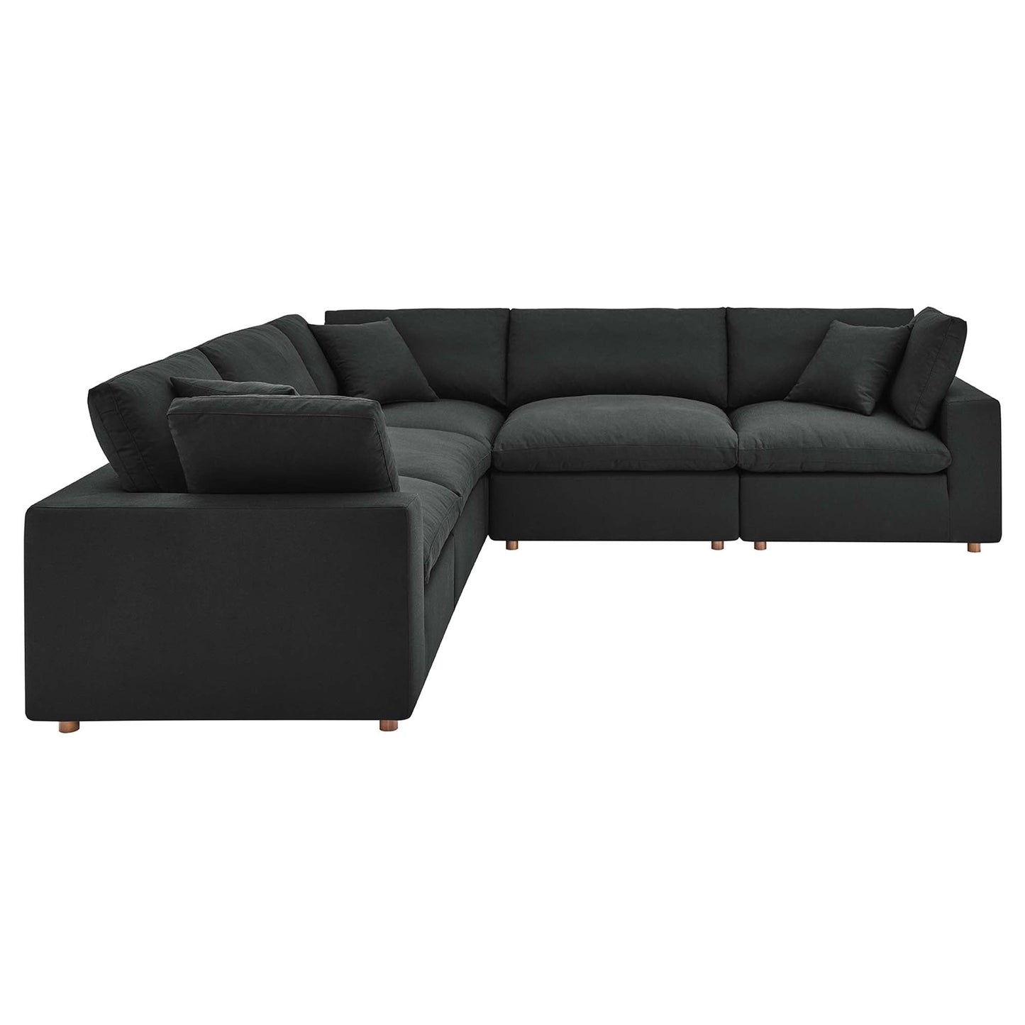 Modway Furniture Commix 5 Piece Down Filled Overstuffed Sectional Sofa by Modway - EEI-3359-BLK