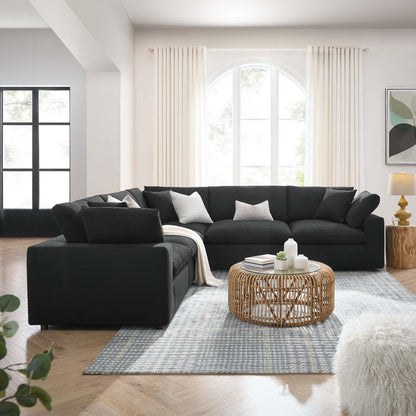 Modway Furniture Commix 5 Piece Down Filled Overstuffed Sectional Sofa by Modway - EEI-3359-BLK