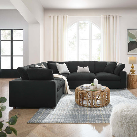 Modway Furniture Commix 5 Piece Down Filled Overstuffed Sectional Sofa by Modway - EEI-3359-BLK