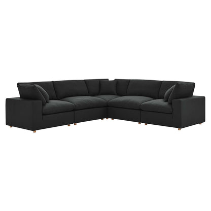 Modway Furniture Commix 5 Piece Down Filled Overstuffed Sectional Sofa by Modway - EEI-3359-BLK