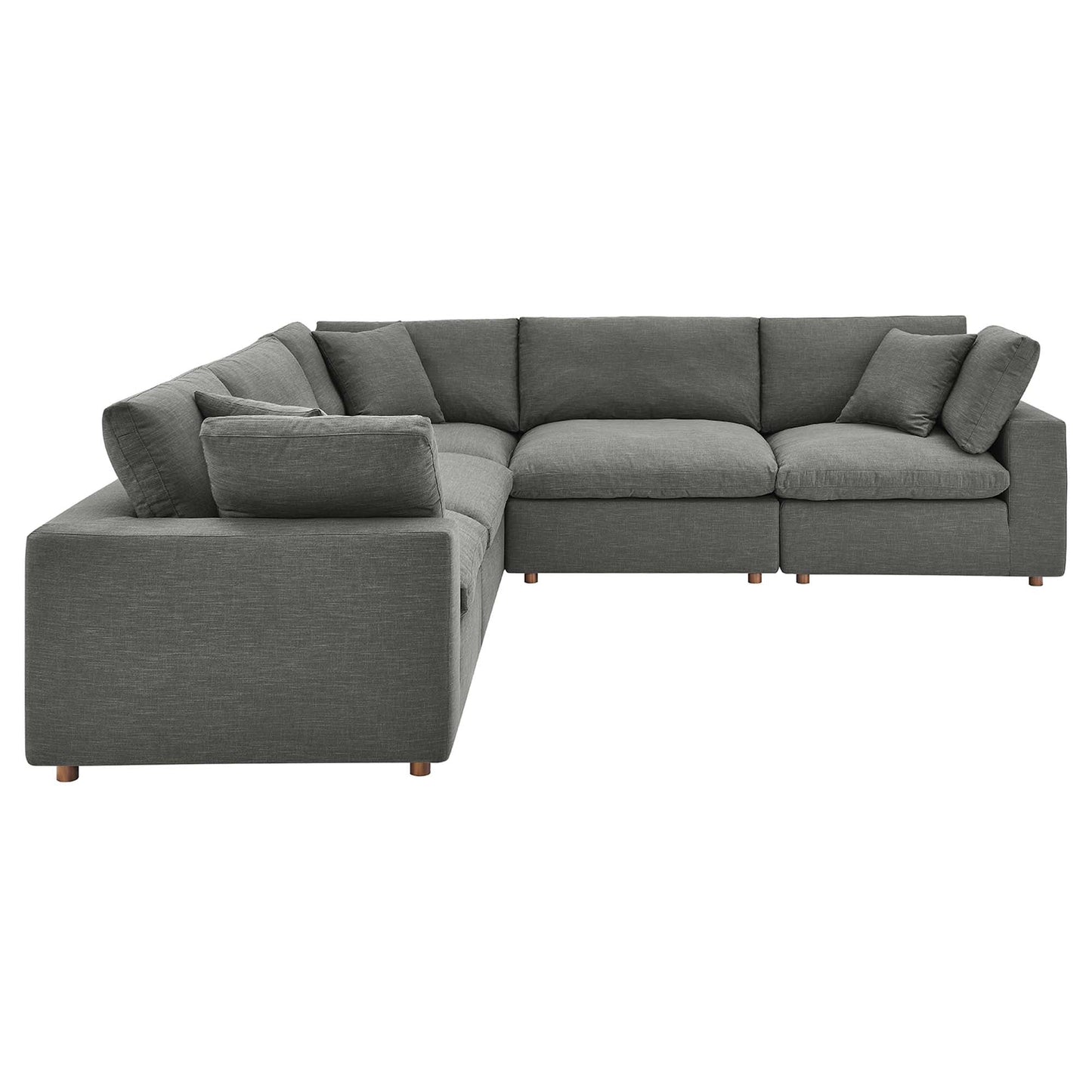 Modway Furniture Commix 5 Piece Down Filled Overstuffed Sectional Sofa by Modway - EEI-3359-BLK