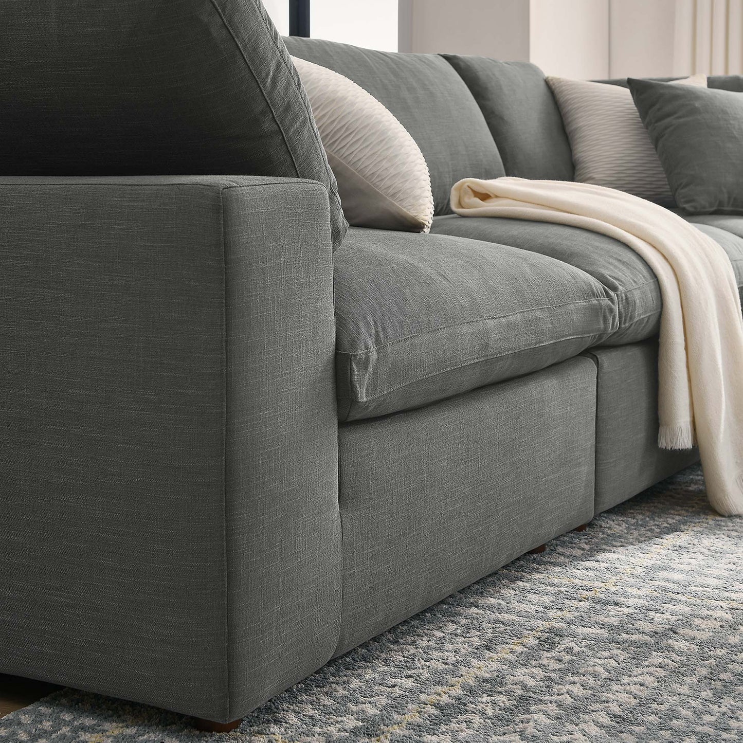 Modway Furniture Commix 5 Piece Down Filled Overstuffed Sectional Sofa by Modway - EEI-3359-BLK
