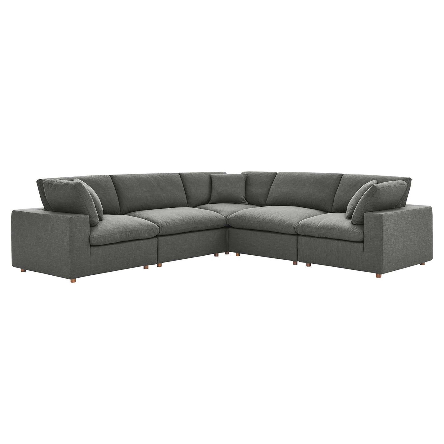Modway Furniture Commix 5 Piece Down Filled Overstuffed Sectional Sofa by Modway - EEI-3359-BLK