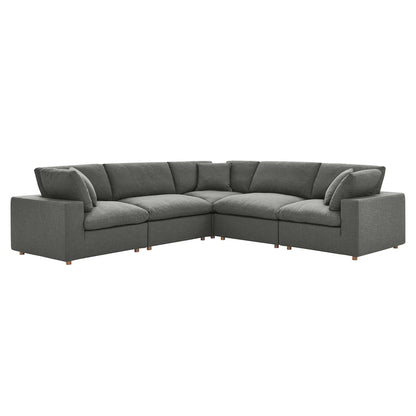 Modway Furniture Commix 5 Piece Down Filled Overstuffed Sectional Sofa by Modway - EEI-3359-BLK