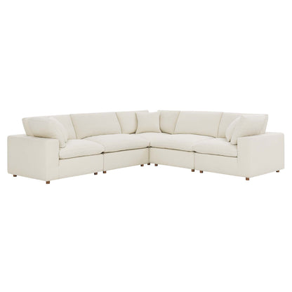 Modway Furniture Commix 5 Piece Down Filled Overstuffed Sectional Sofa by Modway - EEI-3359-BLK