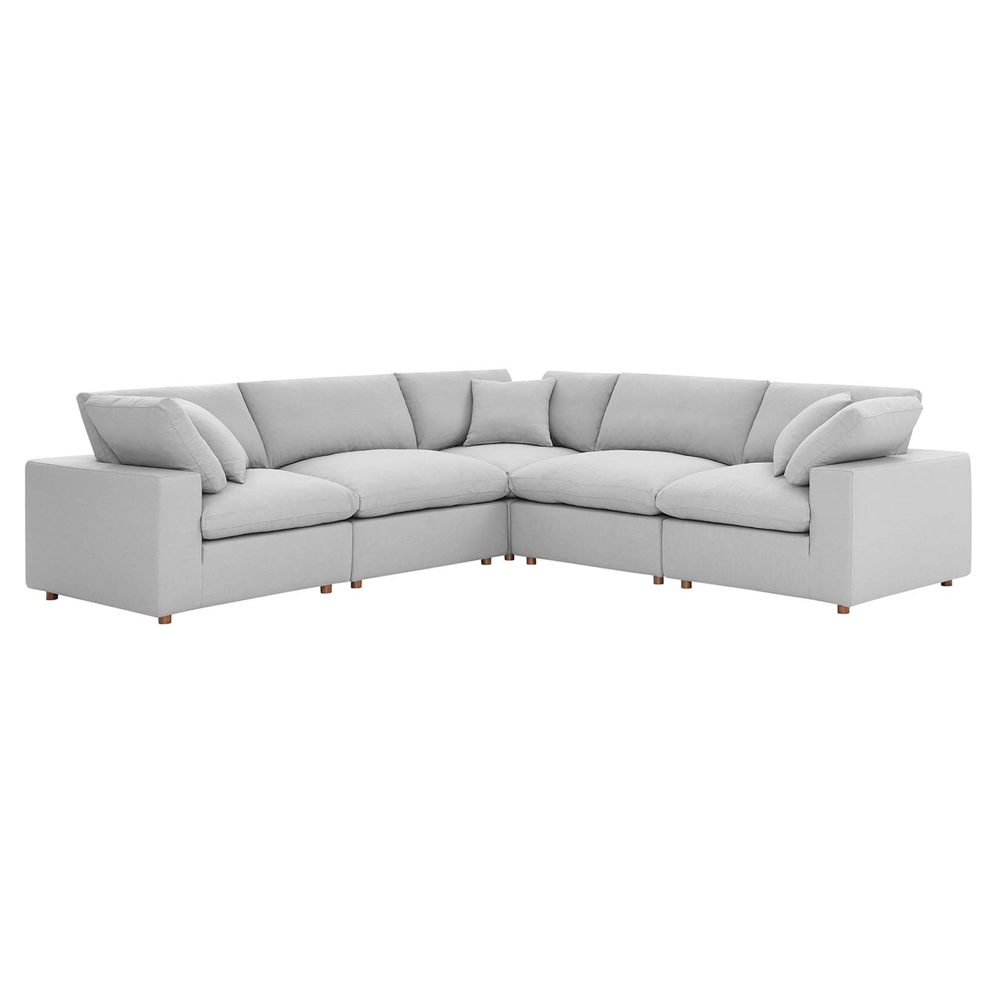 Modway Furniture Commix 5 Piece Down Filled Overstuffed Sectional Sofa by Modway - EEI-3359-BLK