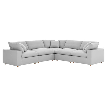 Modway Furniture Commix 5 Piece Down Filled Overstuffed Sectional Sofa by Modway - EEI-3359-BLK