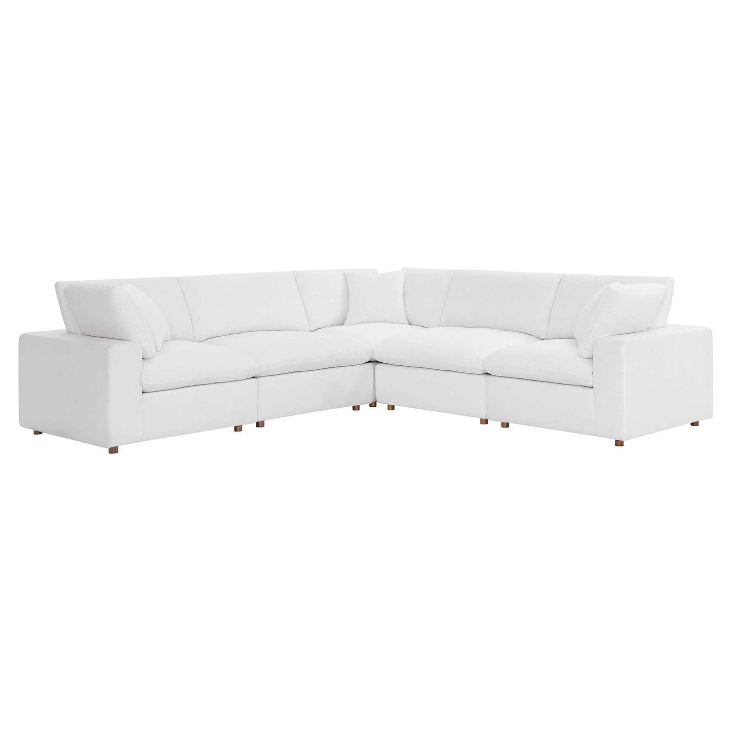 Modway Furniture Commix 5 Piece Down Filled Overstuffed Sectional Sofa by Modway - EEI-3359-BLK