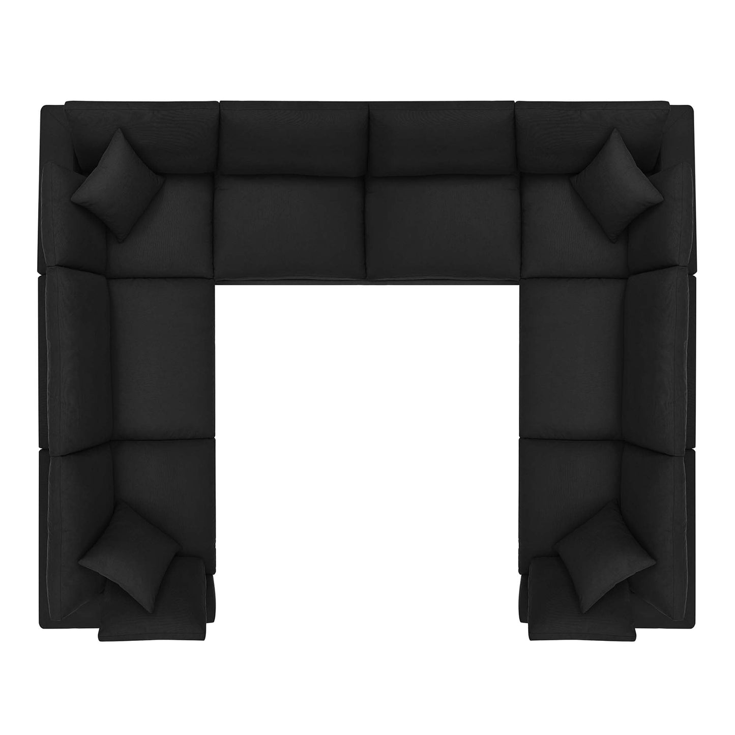 Modway Furniture Commix 8-Piece Down Filled Overstuffed Sectional Sofa by Modway - EEI-3363-BLK