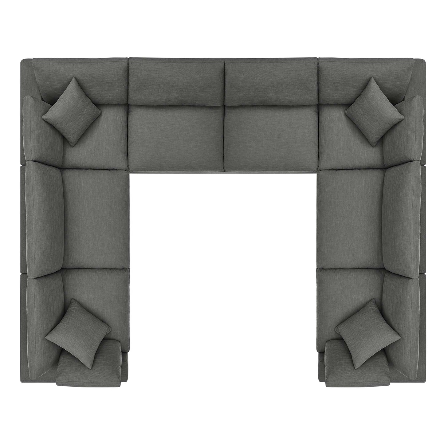 Modway Furniture Commix 8-Piece Down Filled Overstuffed Sectional Sofa by Modway - EEI-3363-BLK