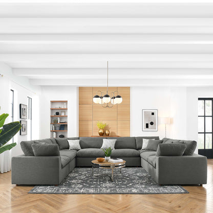 Modway Furniture Commix 8-Piece Down Filled Overstuffed Sectional Sofa by Modway - EEI-3363-BLK