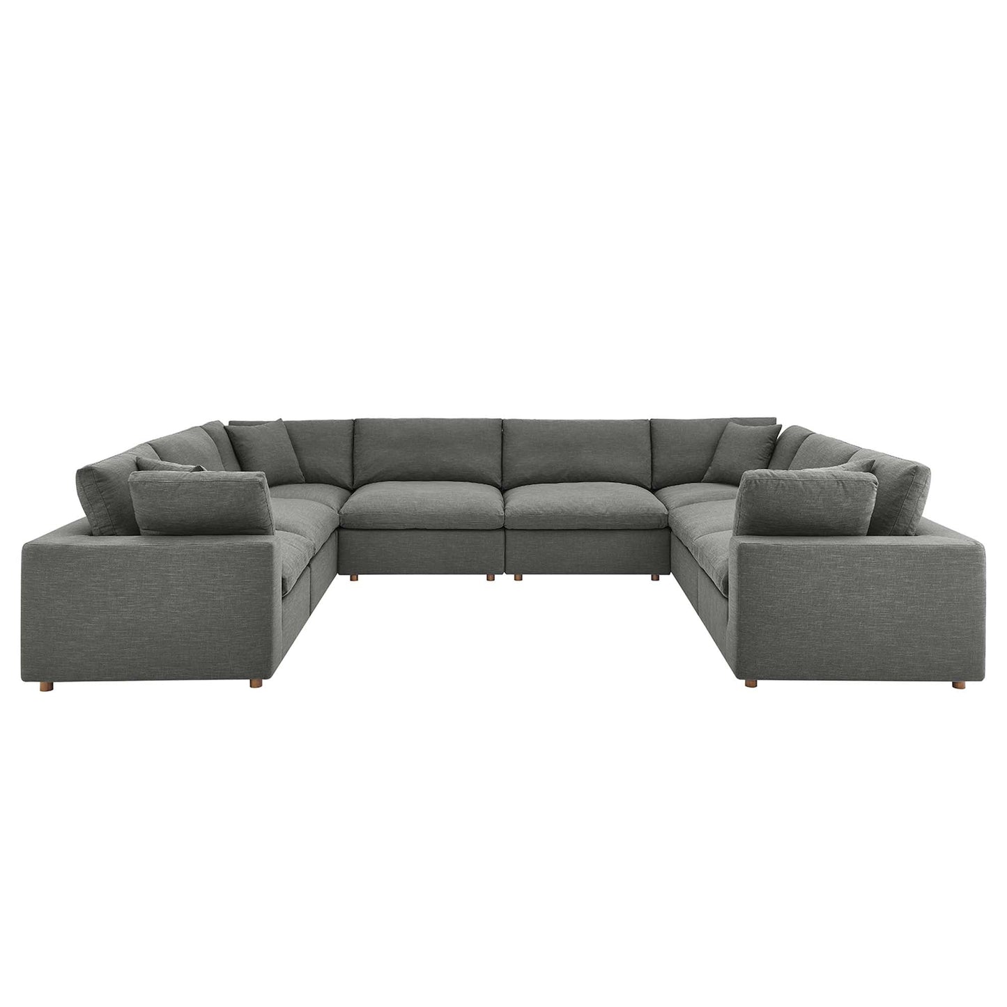 Modway Furniture Commix 8-Piece Down Filled Overstuffed Sectional Sofa by Modway - EEI-3363-BLK