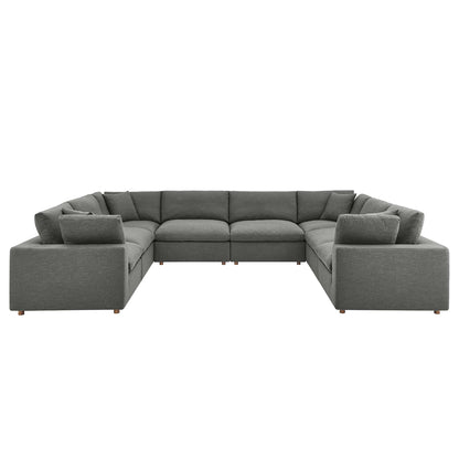 Modway Furniture Commix 8-Piece Down Filled Overstuffed Sectional Sofa by Modway - EEI-3363-BLK