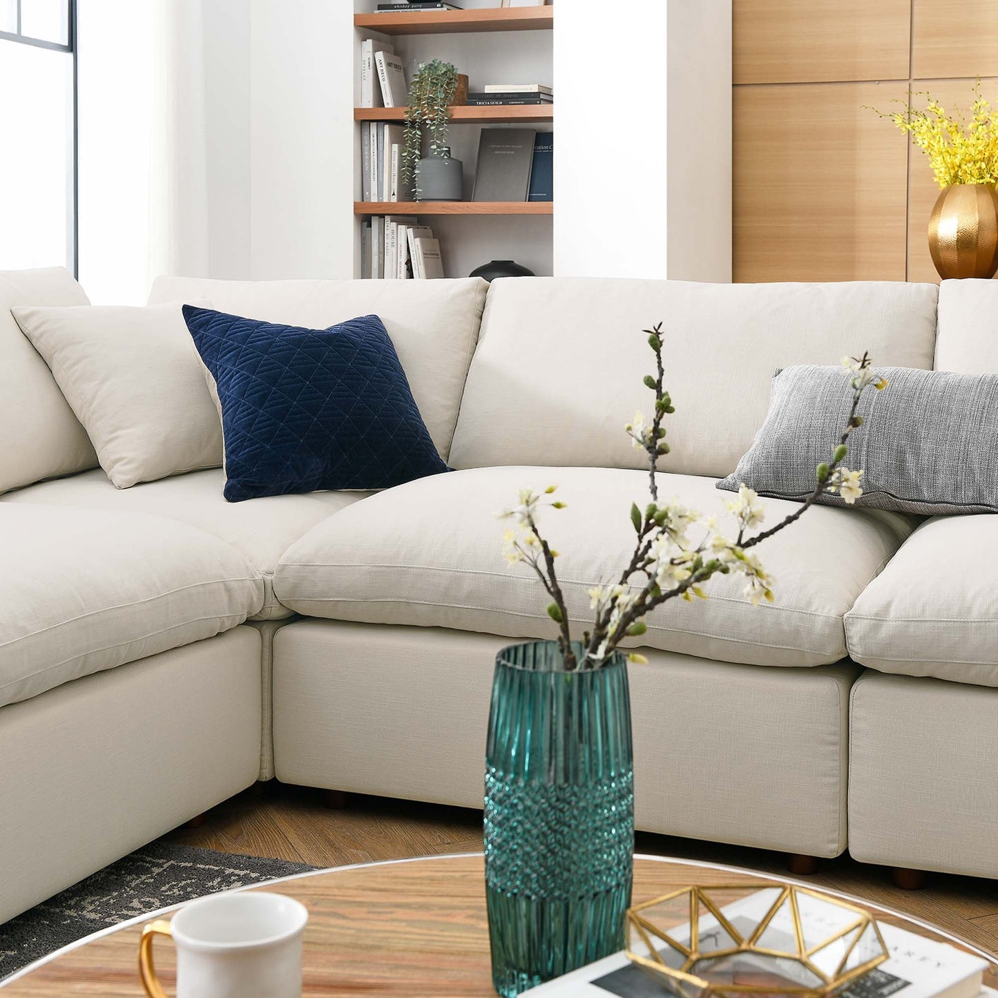 Modway Furniture Commix 8-Piece Down Filled Overstuffed Sectional Sofa by Modway - EEI-3363-BLK