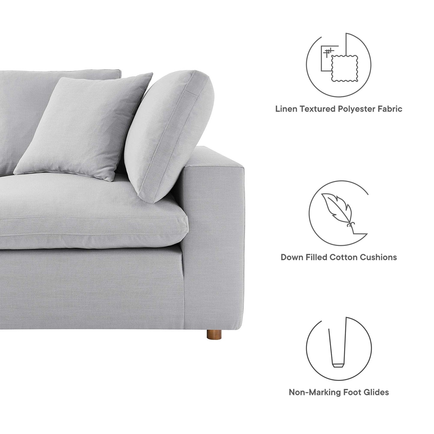Modway Furniture Commix 8-Piece Down Filled Overstuffed Sectional Sofa by Modway - EEI-3363-BLK