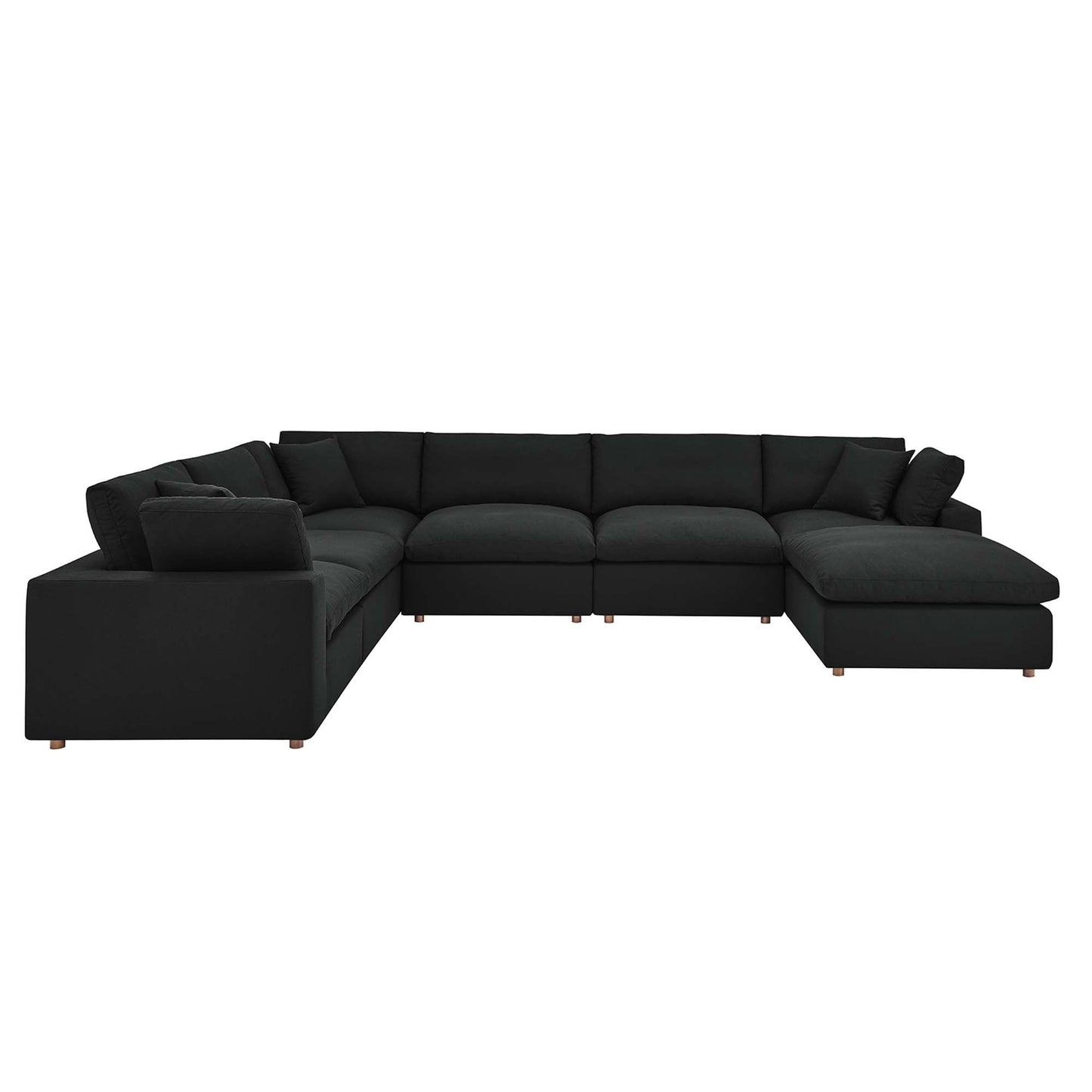 Modway Furniture Commix 7-Piece Down Filled Overstuffed Sectional Sofa by Modway - EEI-3364-BLK