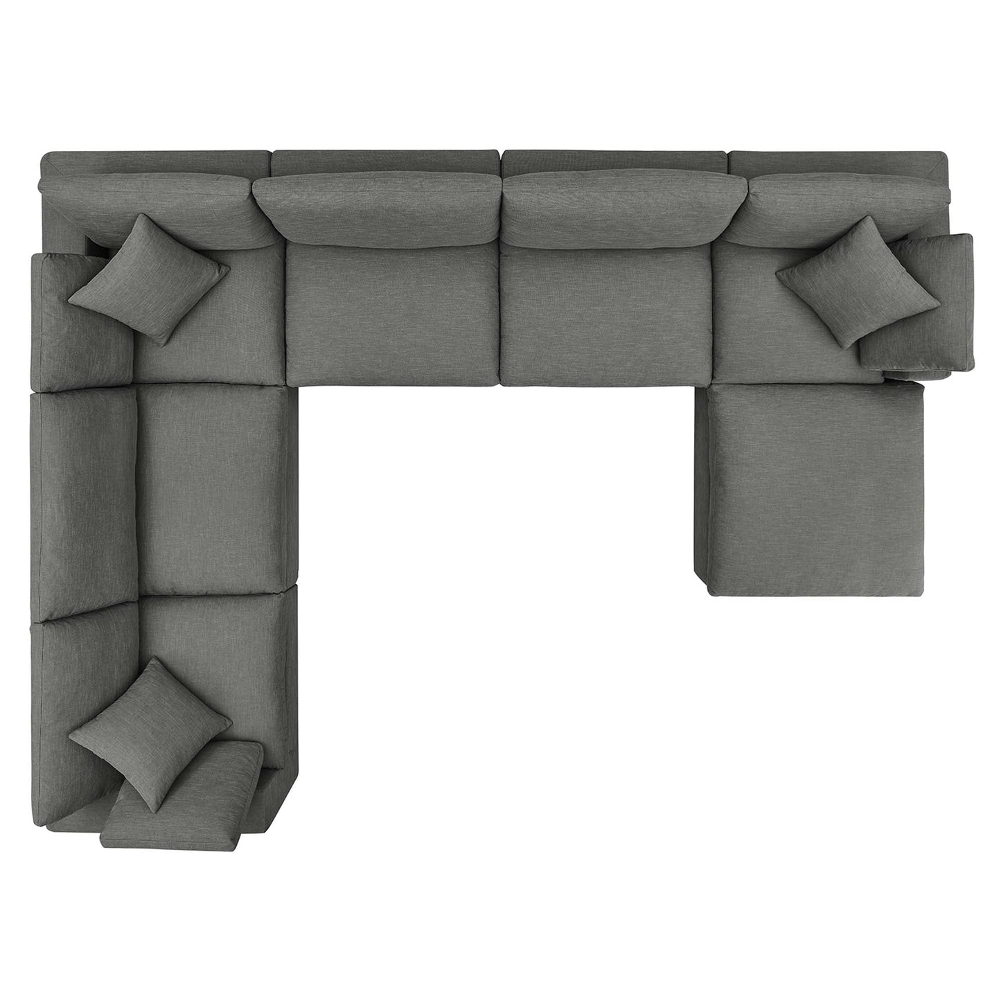 Modway Furniture Commix 7-Piece Down Filled Overstuffed Sectional Sofa by Modway - EEI-3364-BLK