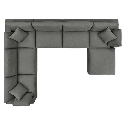 Modway Furniture Commix 7-Piece Down Filled Overstuffed Sectional Sofa by Modway - EEI-3364-BLK