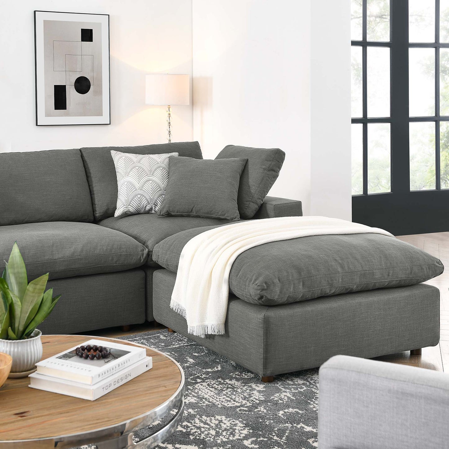 Modway Furniture Commix 7-Piece Down Filled Overstuffed Sectional Sofa by Modway - EEI-3364-BLK