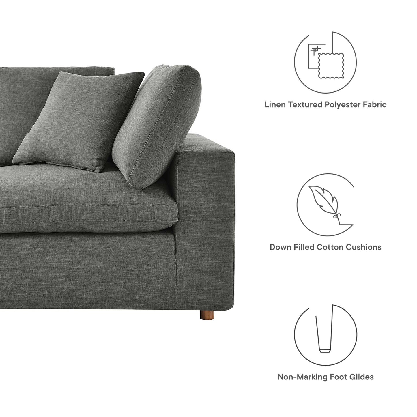 Modway Furniture Commix 7-Piece Down Filled Overstuffed Sectional Sofa by Modway - EEI-3364-BLK