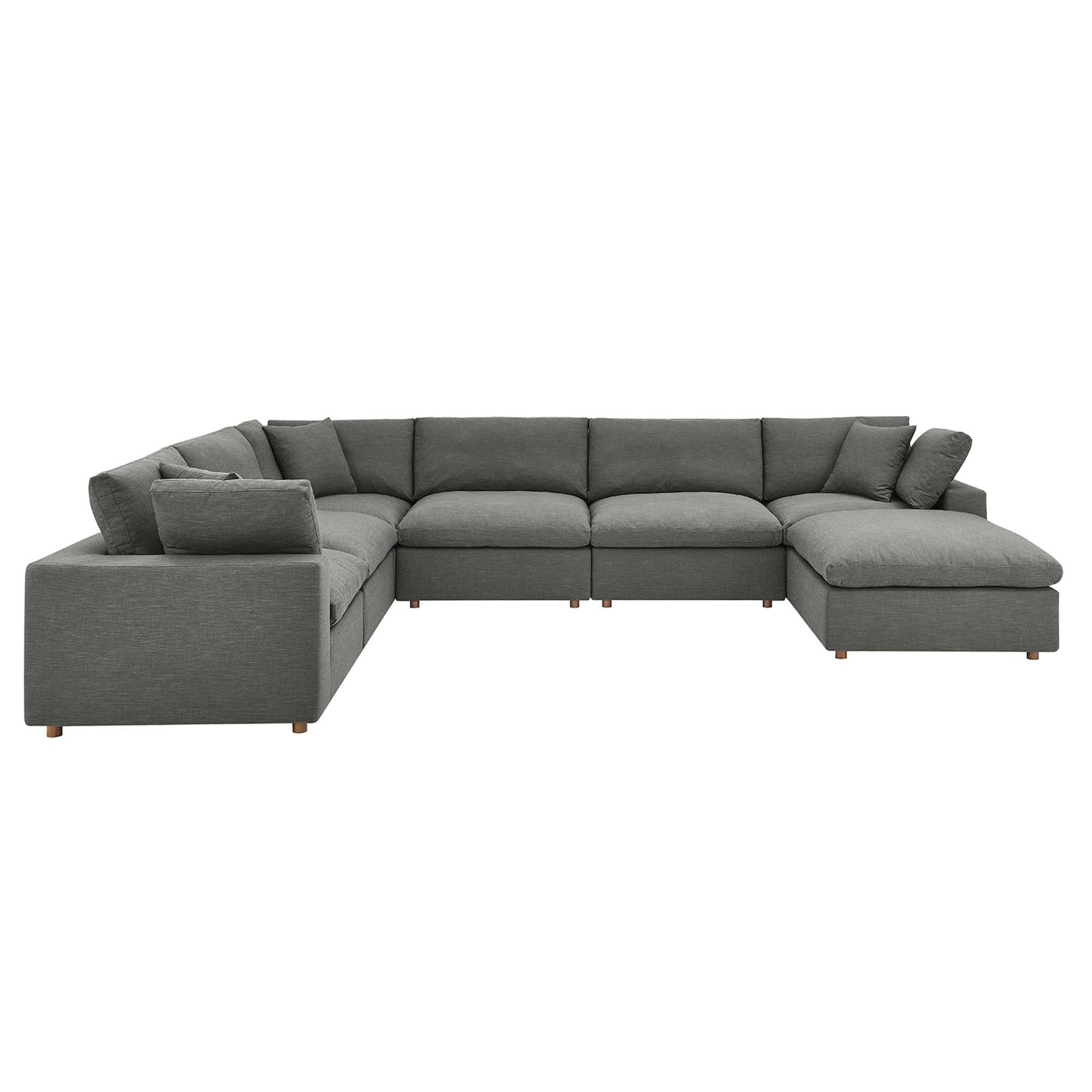 Modway Furniture Commix 7-Piece Down Filled Overstuffed Sectional Sofa by Modway - EEI-3364-BLK