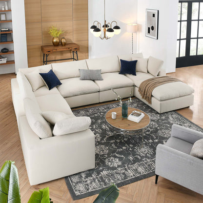 Modway Furniture Commix 7-Piece Down Filled Overstuffed Sectional Sofa by Modway - EEI-3364-BLK