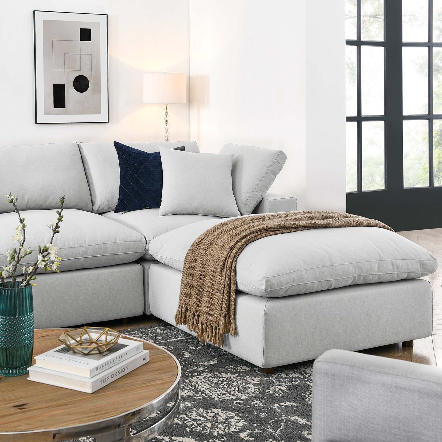 Modway Furniture Commix 7-Piece Down Filled Overstuffed Sectional Sofa by Modway - EEI-3364-BLK