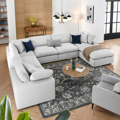 Modway Furniture Commix 7-Piece Down Filled Overstuffed Sectional Sofa by Modway - EEI-3364-BLK