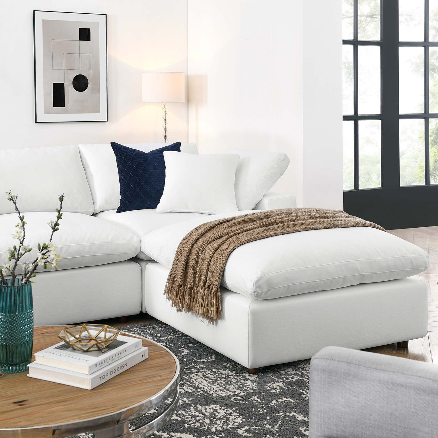 Modway Furniture Commix 7-Piece Down Filled Overstuffed Sectional Sofa by Modway - EEI-3364-BLK