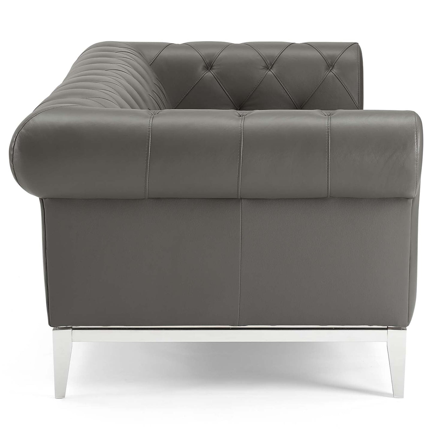 Modway Idyll Tufted Button Upholstered Leather Chesterfield Sofa - EEI-3441-TAN