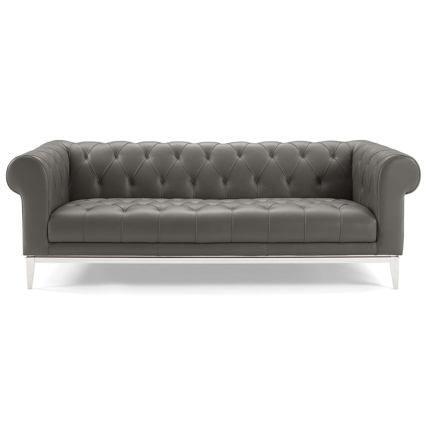 Modway Idyll Tufted Button Upholstered Leather Chesterfield Sofa - EEI-3441-TAN