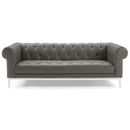 Modway Idyll Tufted Button Upholstered Leather Chesterfield Sofa - EEI-3441-TAN