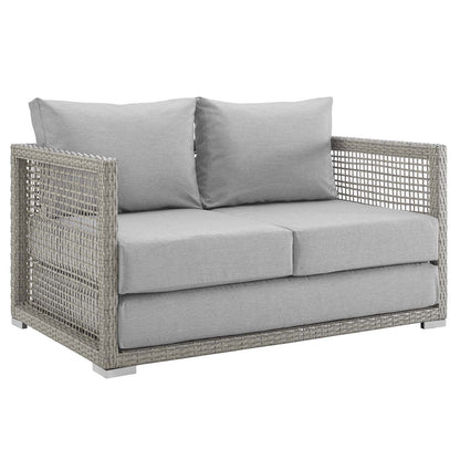 Modway Furniture Aura 3 Piece Outdoor Patio Wicker Rattan Set – EEI-3598-GRY-GRY-SET