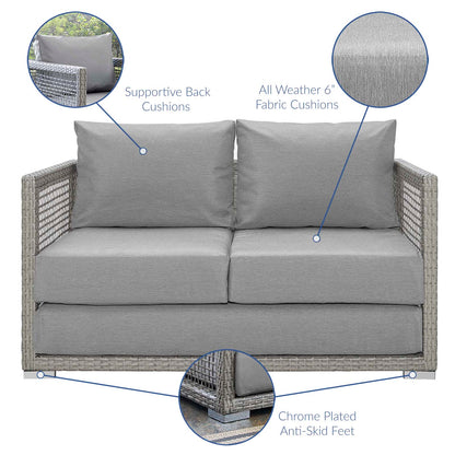 Modway Furniture Aura 3 Piece Outdoor Patio Wicker Rattan Set – EEI-3598-GRY-GRY-SET
