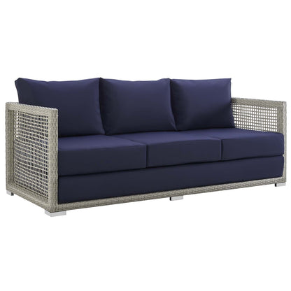 Modway Furniture Aura 3 Piece Outdoor Patio Wicker Rattan Set – EEI-3598-GRY-GRY-SET