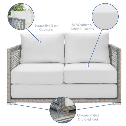 Modway Furniture Aura 3 Piece Outdoor Patio Wicker Rattan Set – EEI-3598-GRY-GRY-SET