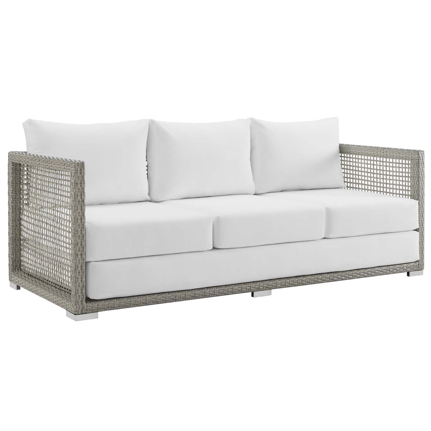 Modway Furniture Aura 3 Piece Outdoor Patio Wicker Rattan Set – EEI-3598-GRY-GRY-SET