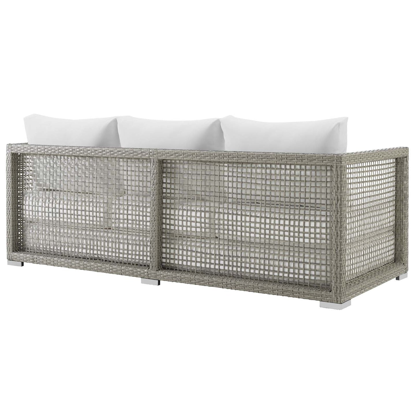 Modway Furniture Aura 3 Piece Outdoor Patio Wicker Rattan Set – EEI-3598-GRY-GRY-SET