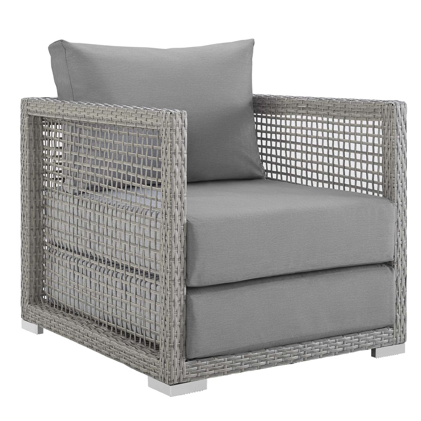 Modway Furniture Aura 3 Piece Outdoor Patio Wicker Rattan Set – EEI-3599-GRY-GRY-SET