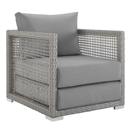 Modway Furniture Aura 3 Piece Outdoor Patio Wicker Rattan Set – EEI-3599-GRY-GRY-SET