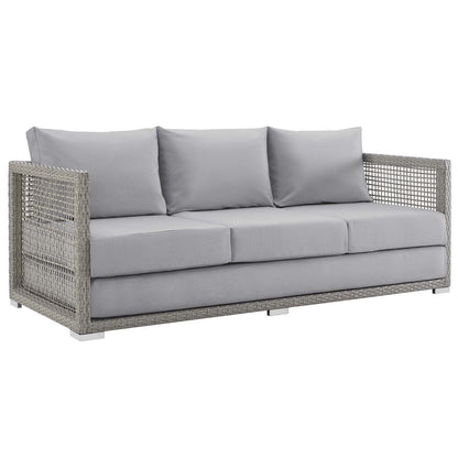 Modway Furniture Aura 3 Piece Outdoor Patio Wicker Rattan Set – EEI-3599-GRY-GRY-SET