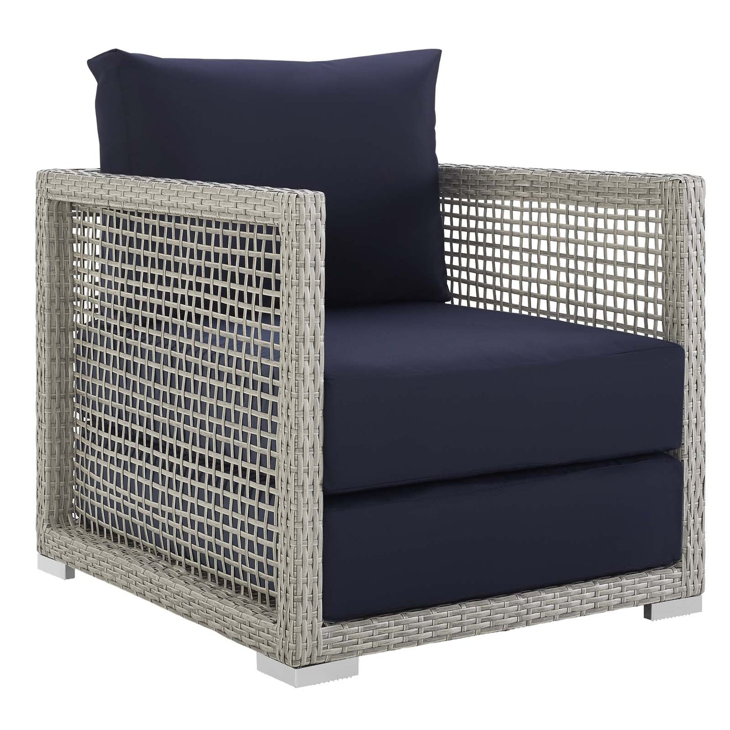 Modway Furniture Aura 3 Piece Outdoor Patio Wicker Rattan Set – EEI-3599-GRY-GRY-SET
