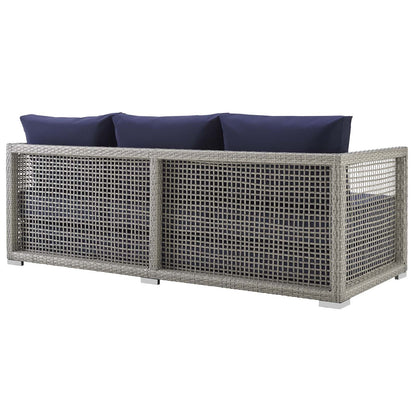 Modway Furniture Aura 3 Piece Outdoor Patio Wicker Rattan Set – EEI-3599-GRY-GRY-SET