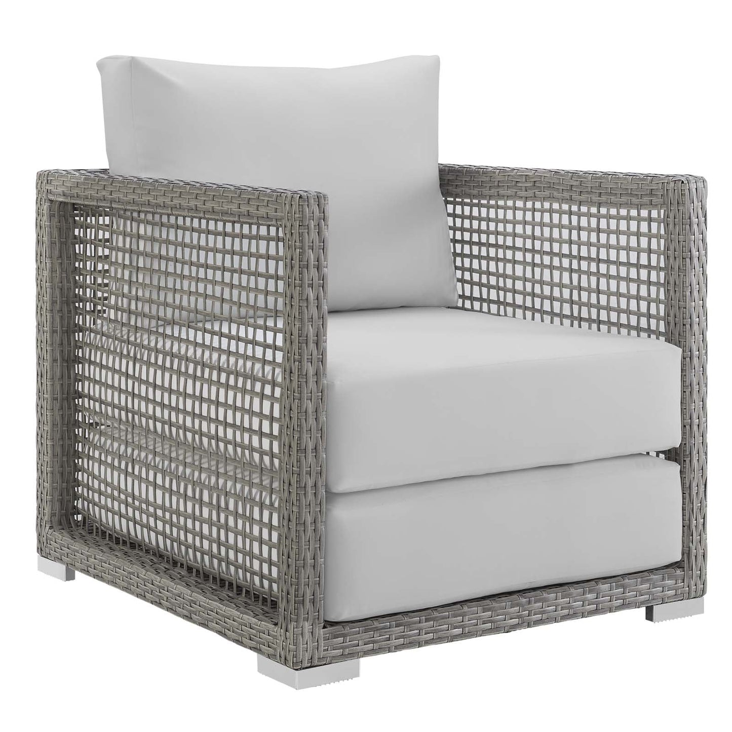 Modway Furniture Aura 3 Piece Outdoor Patio Wicker Rattan Set – EEI-3599-GRY-GRY-SET