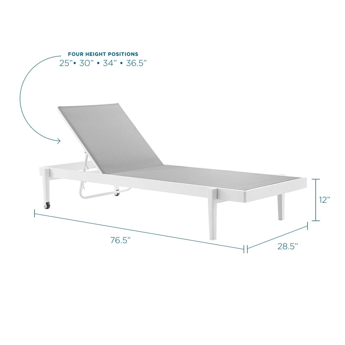 Modway Furniture Charleston Outdoor Patio Chaise Lounge Chair - EEI-3610-WHI-GRY