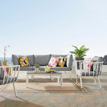 Modway Furniture Riverside 5 Piece Outdoor Patio Aluminum Set by Modway – EEI-3783-SLA-WHI